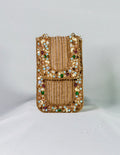 Gold Hand Embellished Phone Pouch