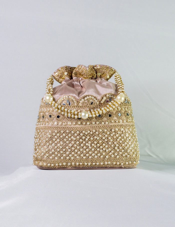 Gold Hand Embellished Potli