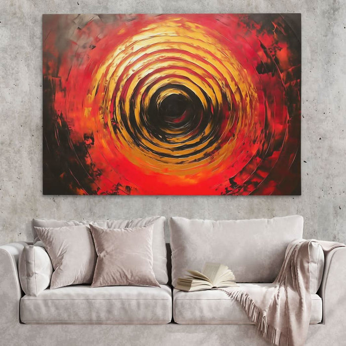 Gold Target - Abstract Wall Art in Black Frame