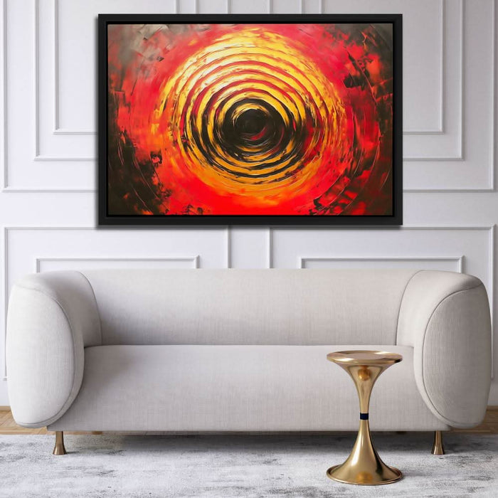 Gold Target - Red and Black Wall Art in Black Frame