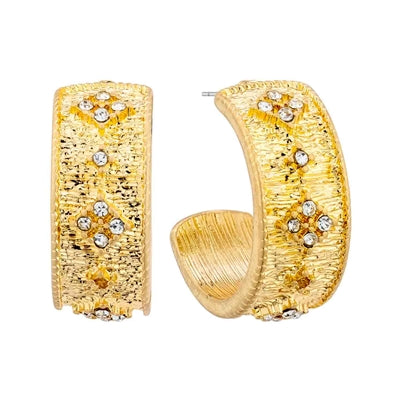 gold textured hoop