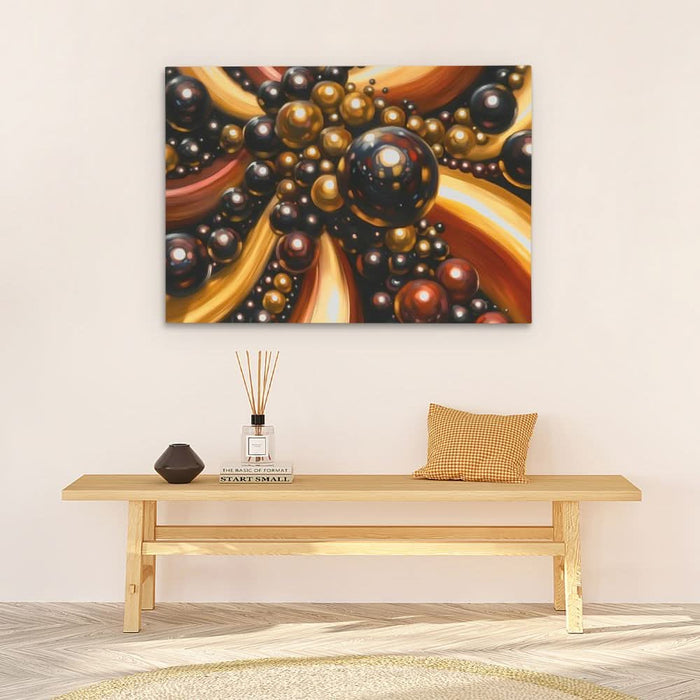 Golden Balls - Black and Gold Canvas Print