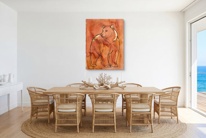 Golden Bear Calm — golden bear calm small dining room with ocean view 1port flush print