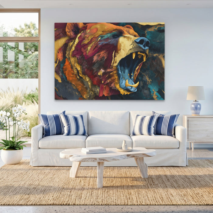 Golden Bear Fury canvas wall art, room view