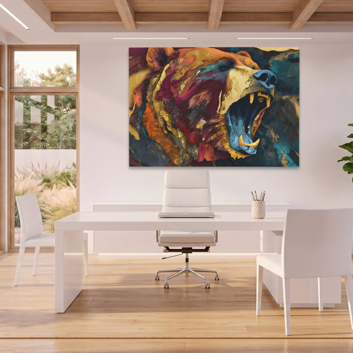 Golden Bear Fury canvas wall art, room view