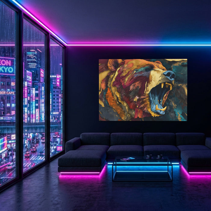 Golden Bear Fury canvas wall art, room view