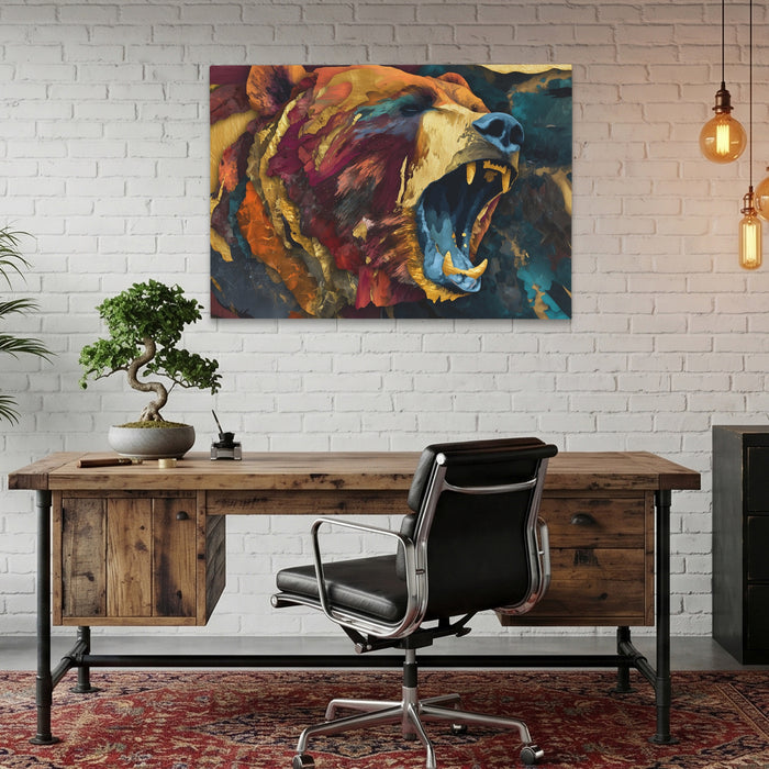 Golden Bear Fury canvas wall art, room view