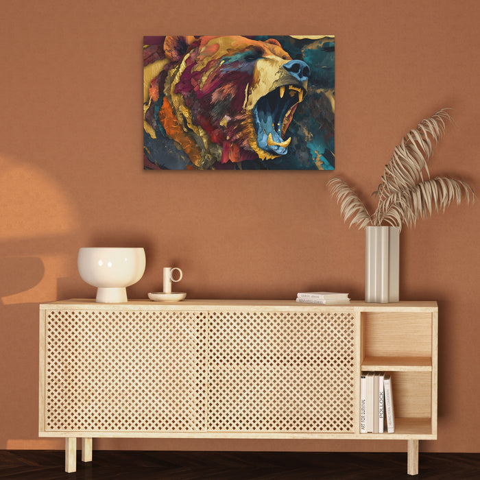 Golden Bear Fury canvas wall art, room view