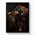 Golden Bull Charge — golden bull charge white studio framed black