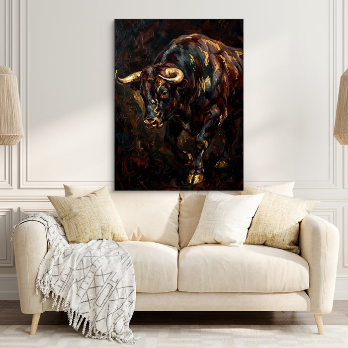 Golden Bull Charge — golden bull charge sq couch chair 1port flush print