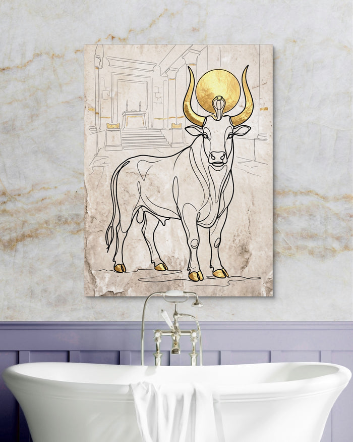 Golden Bull Temple — golden bull temple psd marble purple bath 1port flush print