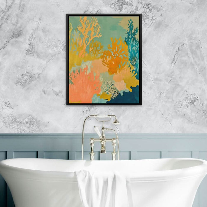 Golden Coral Bloom - Earth Tones Coastal Canvas Print