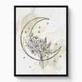 Golden Crescent Bloom — golden crescent bloom white studio framed black