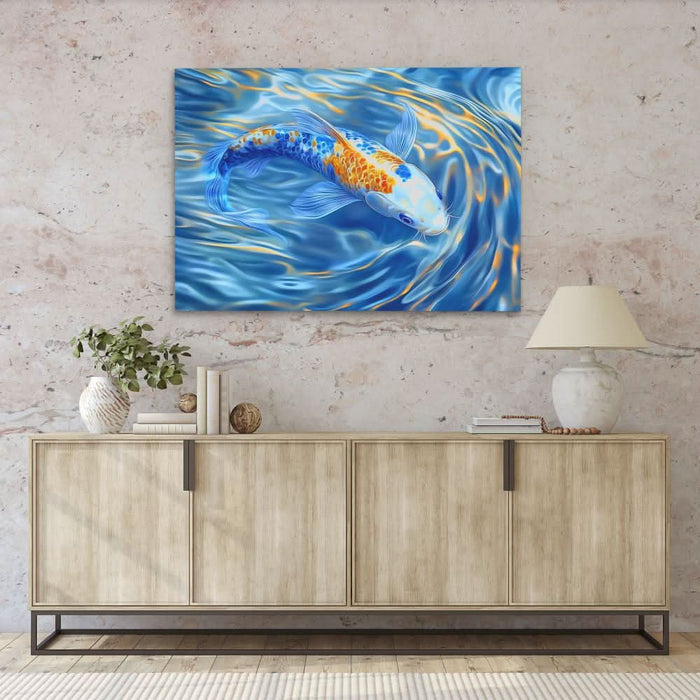 Golden Crest Koi - Large Canvas Print