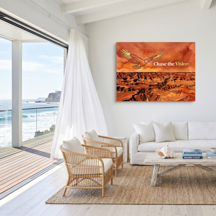 Golden Eagle Canyon — golden eagle canyon sq malibu beach 1land flush print