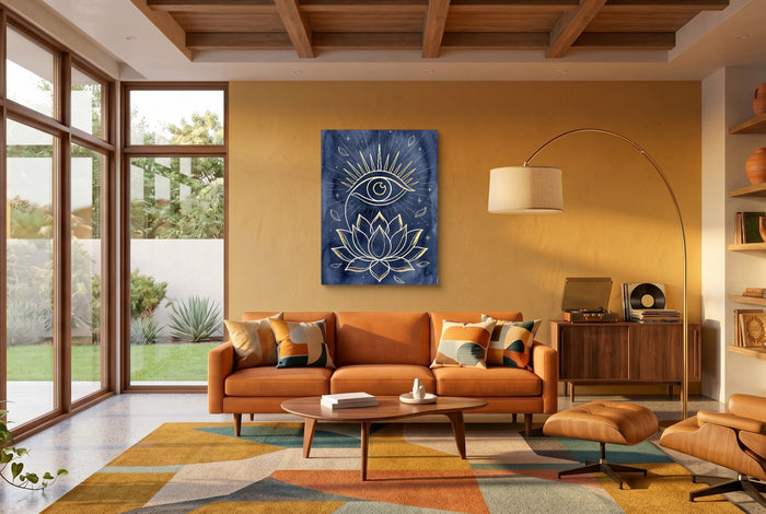 Golden Eye Lotus — golden eye lotus living room interior space 1port flush print