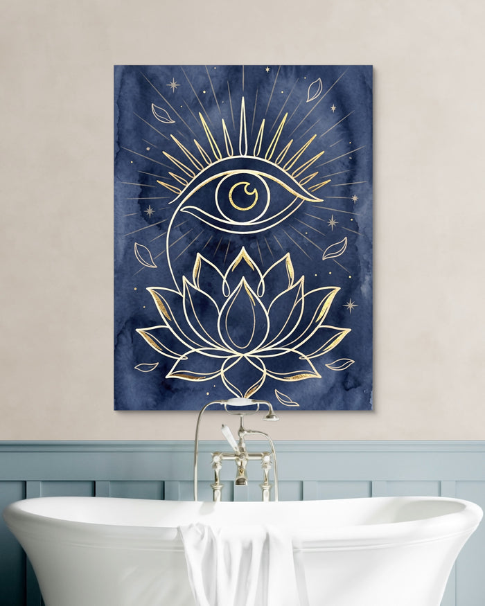 Golden Eye Lotus — golden eye lotus psd white wall green bath 1port flush print