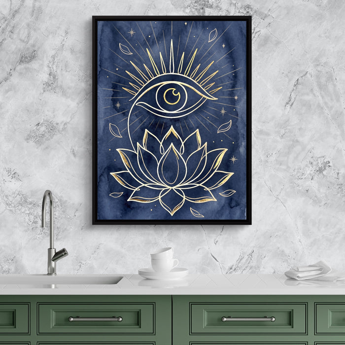 Golden Eye Lotus — golden eye lotus sq kitchen granite purple 1port framed black