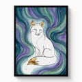 Golden Fox Aurora — golden fox aurora white studio framed black