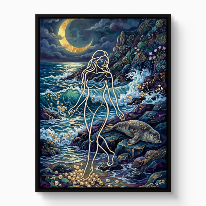 Golden Goddess Moonlight — golden goddess moonlight white studio framed black