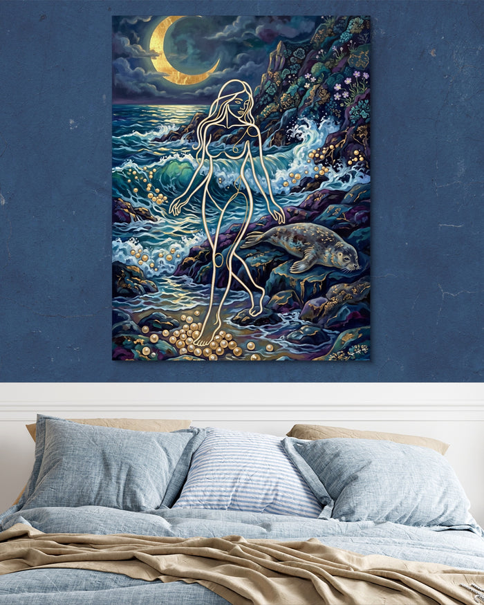 Golden Goddess Moonlight — golden goddess moonlight psd navy blue bedroom 1port flush print