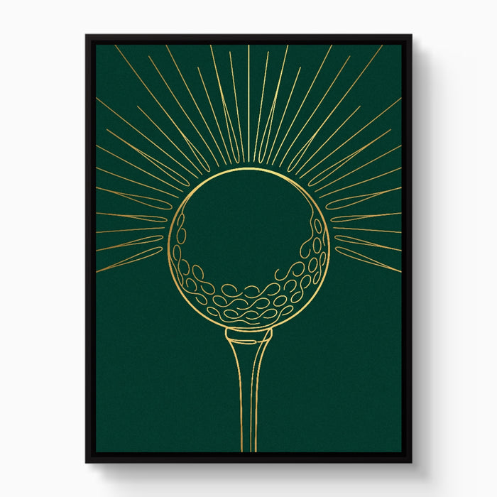 Golden Golf Sunrise — golden golf sunrise white studio framed black