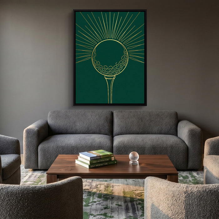 Golden Golf Sunrise — golden golf sunrise sq golf course house 1port framed black