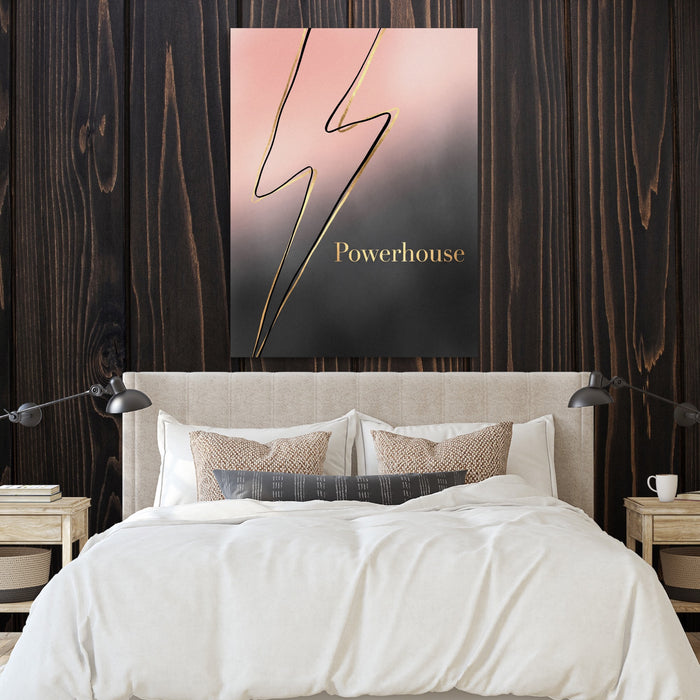 Golden Lightning Powerhouse — golden lightning powerhouse sq bedroom with wood walls 1port flush print