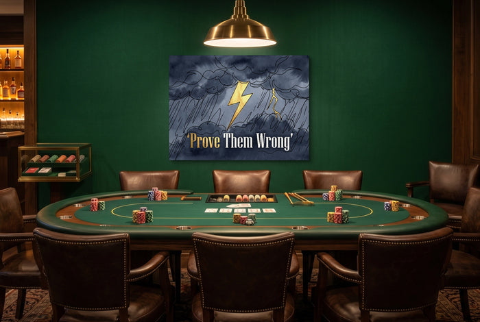 Golden Lightning Storm — golden lightning storm green table with chairs 1land flush print