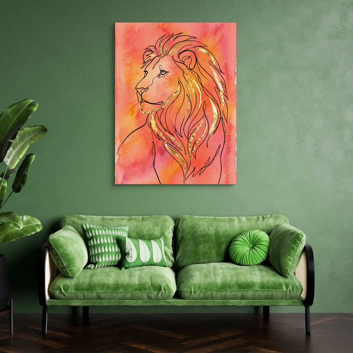 Golden Lion Mane — golden lion mane sq green couch 1port flush print
