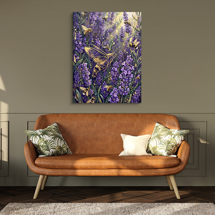 Golden Moth Lavender — golden moth lavender sq hallway bench green 1port flush print