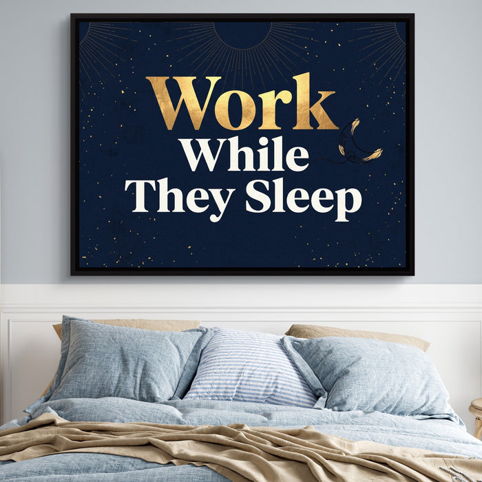 Golden Night Work — golden night work sq blue bedroom 1land framed black