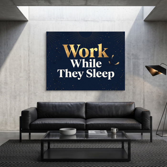 Golden Night Work — golden night work sq grey luxury 1land flush print