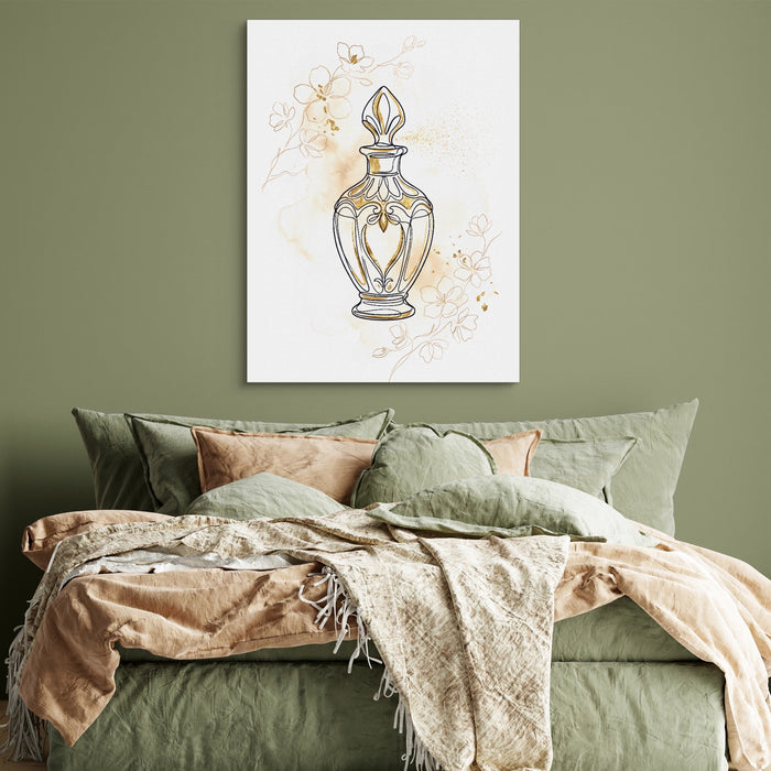Golden Perfume Bottle — golden perfume bottle sq green bedroom 1port flush print