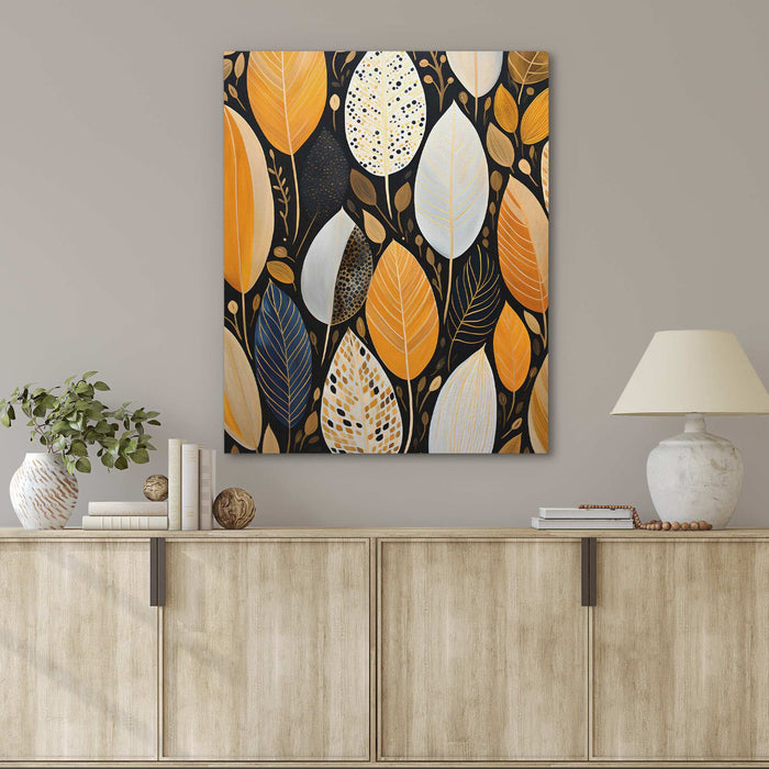 Golden Plumage - Large Abstract Canvas Print