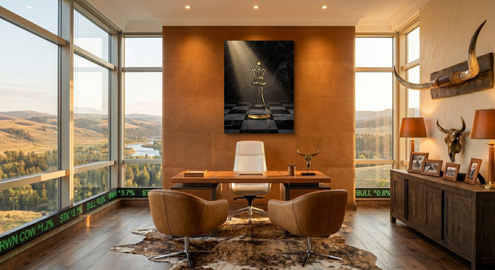 Golden Queen Spotlight — golden queen spotlight office with desk and chairs 1port flush print