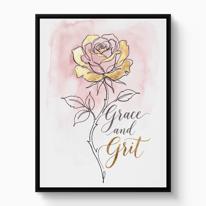 Golden Rose Grace — golden rose grace white studio framed black