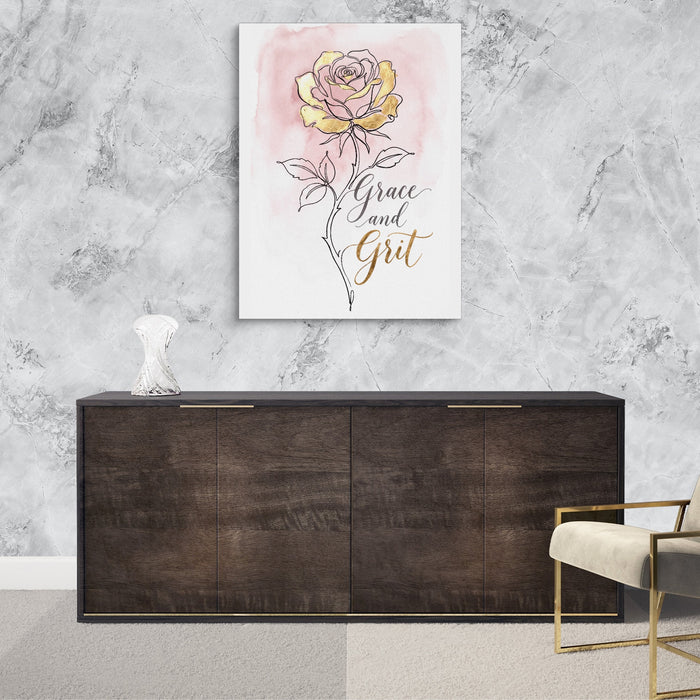 Golden Rose Grace — golden rose grace sq luxurious room granite wall 1port flush print