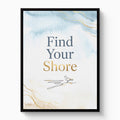 Golden Seagull Shore — golden seagull shore white studio framed black