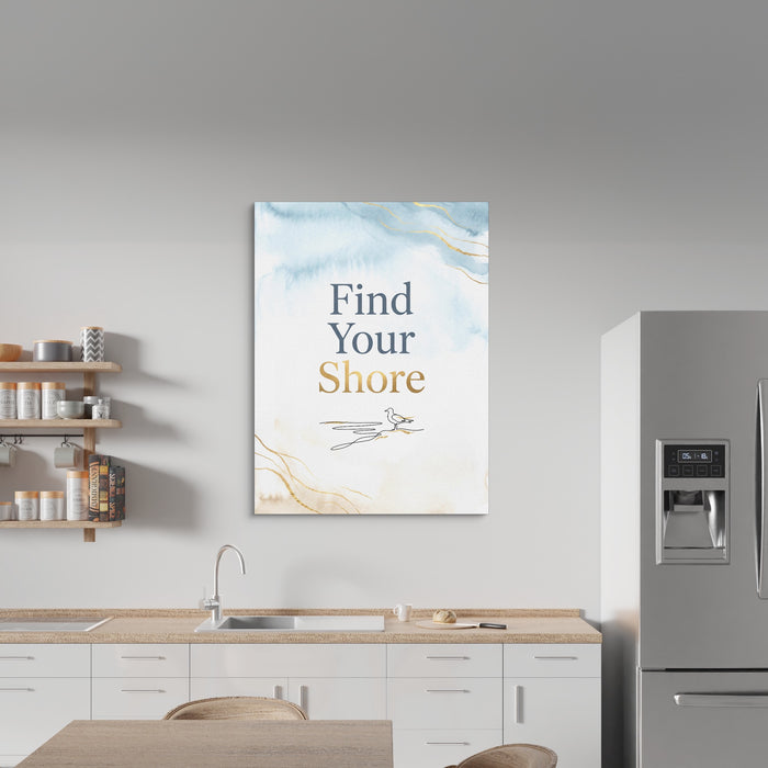 Golden Seagull Shore — golden seagull shore sq kitchen wall 1port flush print