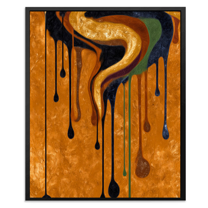 Golden Serpent Dripping canvas wall art, room view