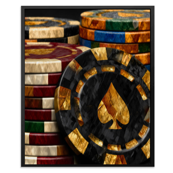Golden Spade Wealth canvas wall art, room view