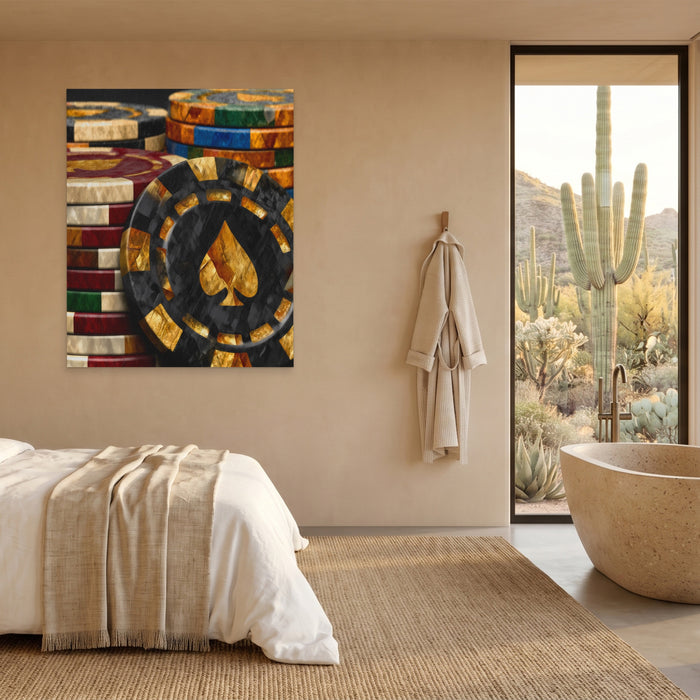 Golden Spade Wealth canvas wall art, room view