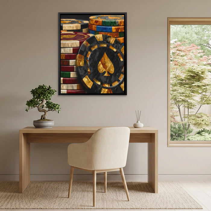 Golden Spade Wealth canvas wall art, room view