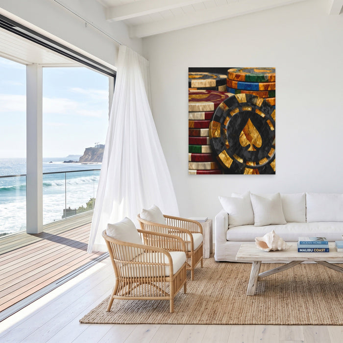 Golden Spade Wealth canvas wall art, room view