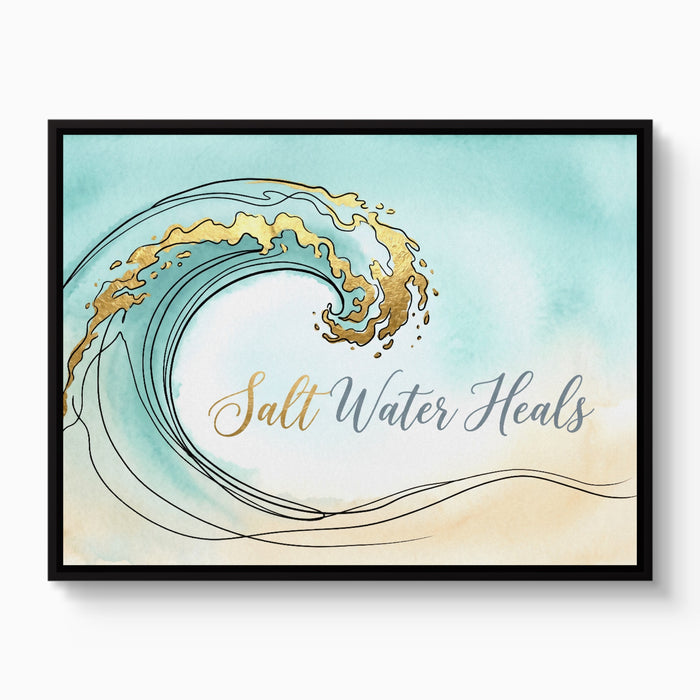 Golden Wave Crest — golden wave crest white studio framed black
