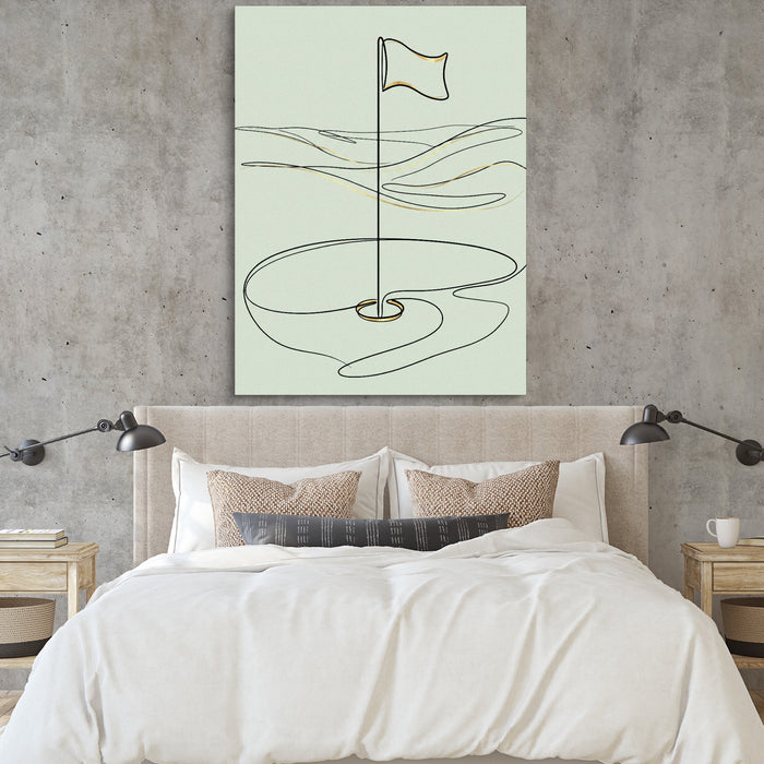 Golf Flag Golden — golf flag golden sq bedroom cement wall 1port flush print