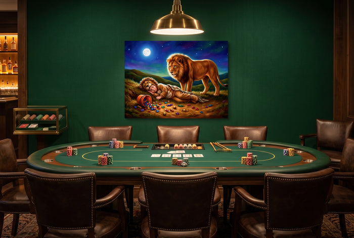 Gondolas Moonlit Planet — gondolas moonlit planet green table with chairs 1land flush print
