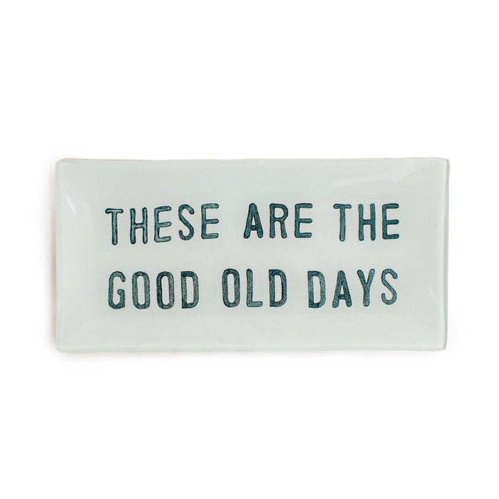 Good Old Days Small Rectangle Decoupage Plate 8.5" x 4"