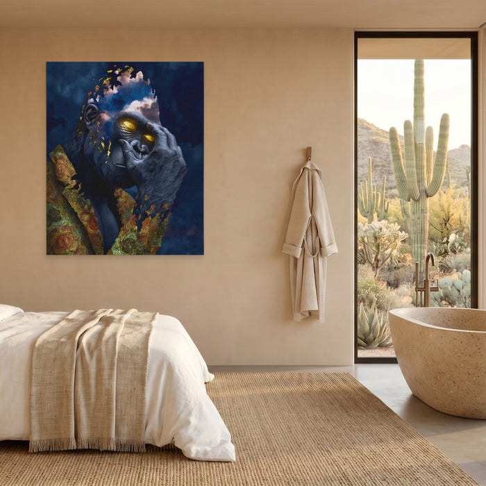 Gorilla Celestial Sky canvas wall art, room view